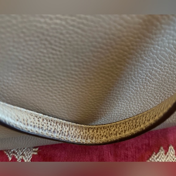 Kate Spade taupe pebbled leather large zip front flap shoulder bag - Picture 7 of 16